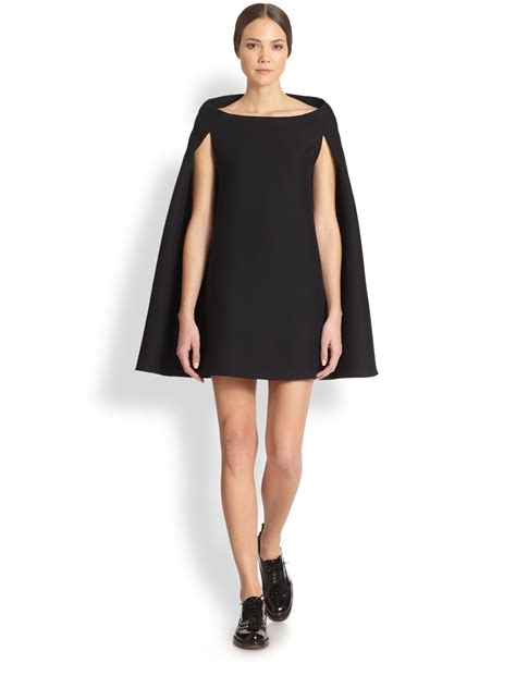 Lyst - Valentino Cape Dress in Black