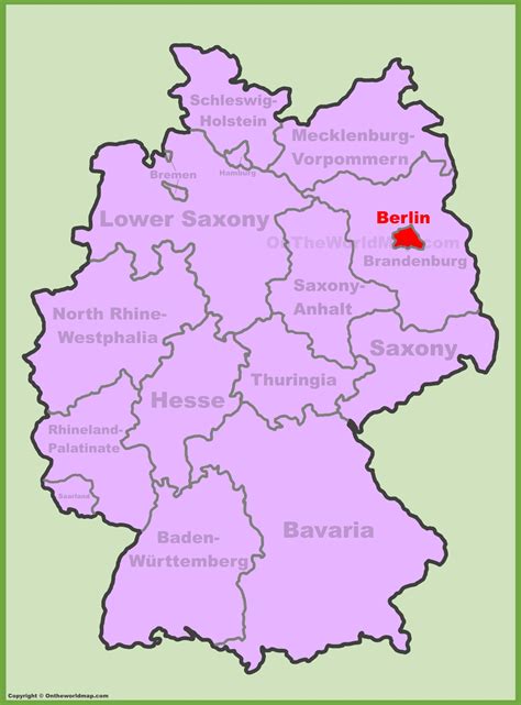 Berlin location on the Germany map - Ontheworldmap.com