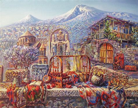 Symbols of Armenian culture Painting by Meruzhan Khachatryan - Fine Art ...