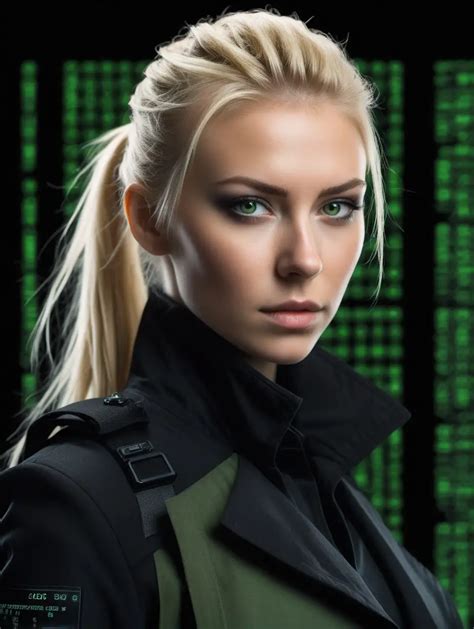 Mysterious Nordic Woman with Assault Rifle in MatrixInspired ...