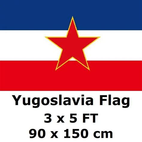 Yugoslavia Flag 90 x 150 cm Polyester SFRJ Yugoslav Yugoslavia 1945 ...