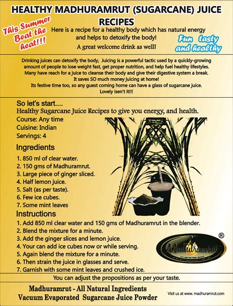 Sugarcane Juice Recipe – D. B. Agro Industries, Belgaum.