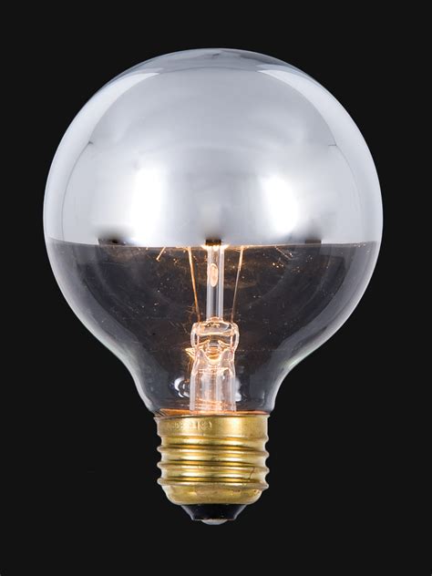 3 Inch 60 Watt Globe Clear Light Bulb With Silver Bowl 47152 | B&P Lamp ...