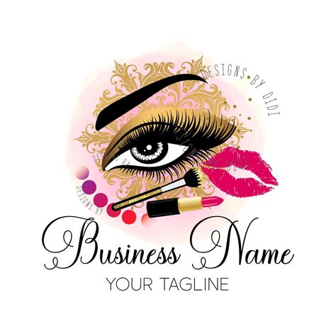 Makeup Logo Design, Lash Custom Logo Design, Cosmetic Makeup Logo Gold ...