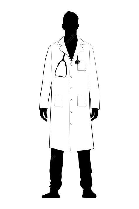 Premium Vector | Doctor with stethoscope silhouette vector illustration