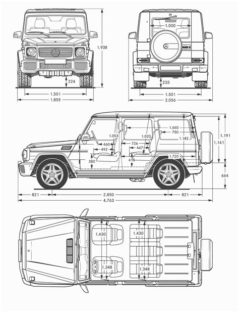 Mercedes-Benz G-Class 65 AMG blueprint | Mercedes g, Mercedes g wagon ...