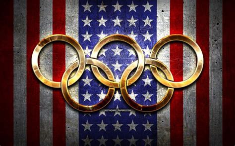 Download wallpapers United States olympic team, golden olympic rings ...