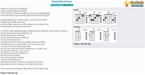 Chord: Fools Hall of Fame - tab, song lyric, sheet, guitar, ukulele ...