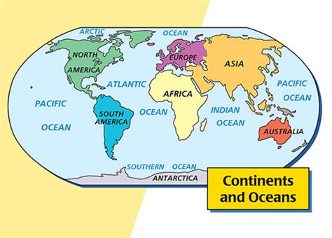 Printable Continents And Oceans Map