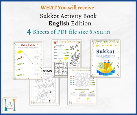 Sukkot Printable Activity Book for Kids - Etsy