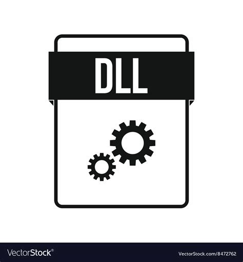 DLL file icon simple style Royalty Free Vector Image