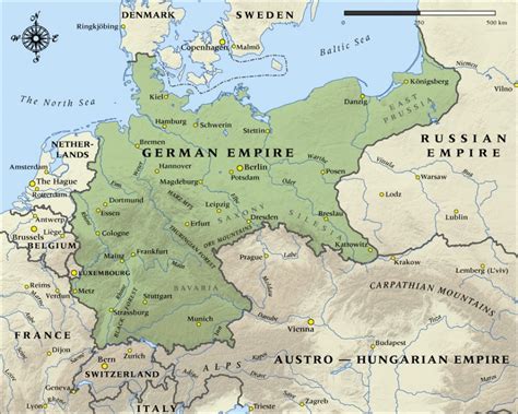 Map of the German Empire in 1914 with major cities : r/MapPorn