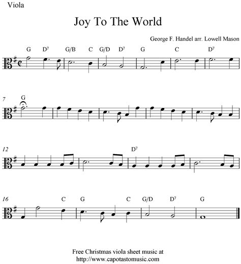 Viola Sheet Music for beginners christmas music | Free easy Christmas ...