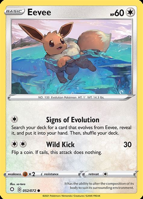 Pokemon Shining Fates Single Card Common Eevee 52 - ToyWiz