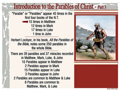 Parables Of Jesus Chart