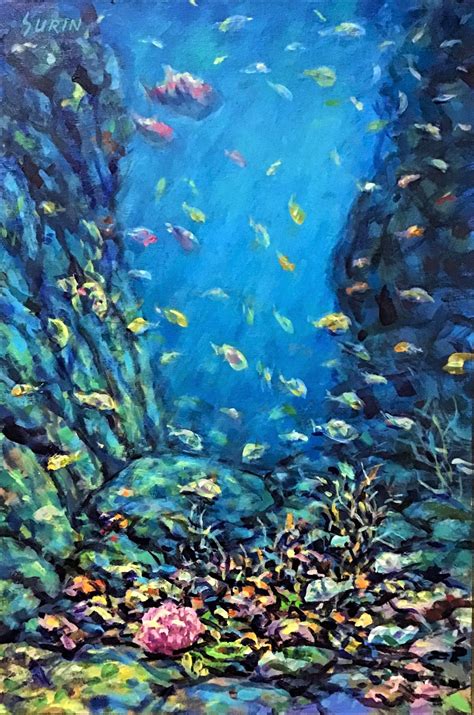 DEEP BLUE SEA Marine Life Painting Aquatic Life Painting - Etsy ...