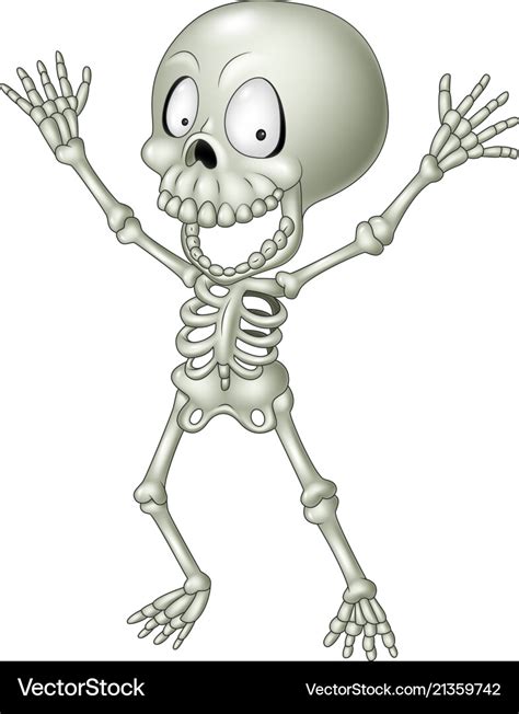 Cartoon funny human skeleton Royalty Free Vector Image