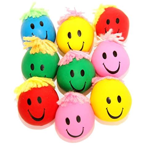 dazzling toys 24 Pack Stress Balls | 2 Dozen 2" Inch Neon Smile Face ...