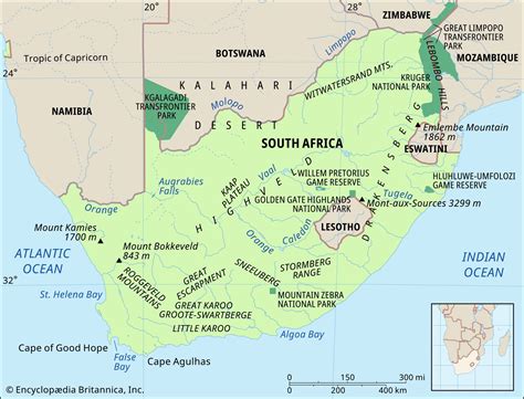 South African Countries Map