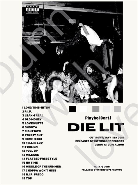 DIE LIT playboi Carti Album Cover Poster - Etsy Israel