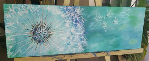 The Dandelion Original Art by Chrissy 12 x 36 Canvas in Acrylic ...