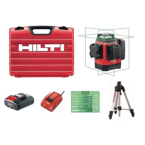 Hilti 33 ft. PM 30-MG Multi-Green Laser Kit with PMA 20 Tripod, Battery ...