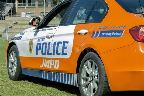 South African Police Cars - Back Angled To Side View Editorial Stock ...