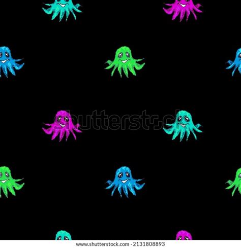 Baby Octopus Pixel Art Cute Seamless Stock Illustration 2131808893 ...