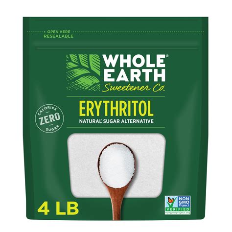 Whole Earth 100% Erythritol Sugar Alternative, 4 lb. Bag - Walmart.com ...