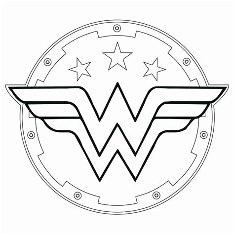 Wonder Woman Logo Stencil Sketch Coloring Page