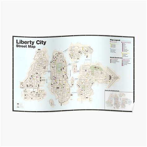 "GTA 4 Liberty City Street Map " Poster for Sale by Alfi-Red | Redbubble