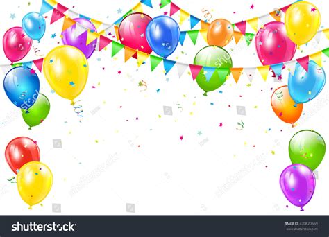 Happy Birthday Background Set Colorful Balloons Stock Illustration ...