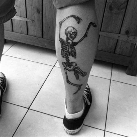 50 Dancing Skeleton Tattoo Ideas For Men - Moving Bone Designs