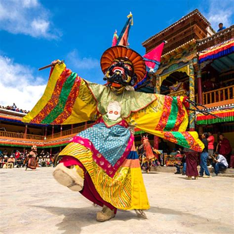 Monks dancing at Hemis monastery during Hemis Festival in Ladakh