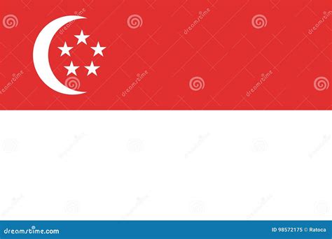 Singapore flag stock vector. Illustration of world, official - 98572175