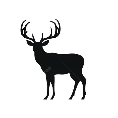 Black Silhouette Deer Isolated On White Christmas Deer Silhouette, Elk ...