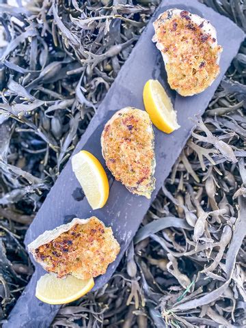 Grilled oysters with parmesan, chilli and lemon