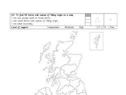 Viking town names on a UK map | Teaching Resources