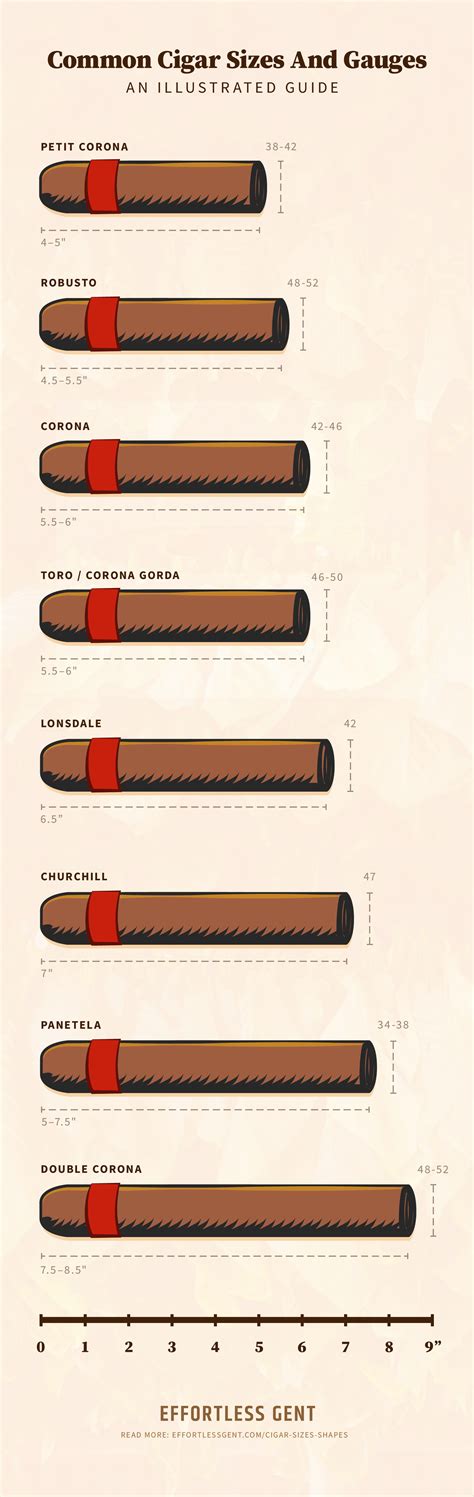 Actual Size Chart For Cigars