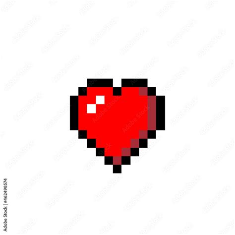 Heart 8-bit pixel graphics icon. Pixel art style. Game assets. 8-bit ...