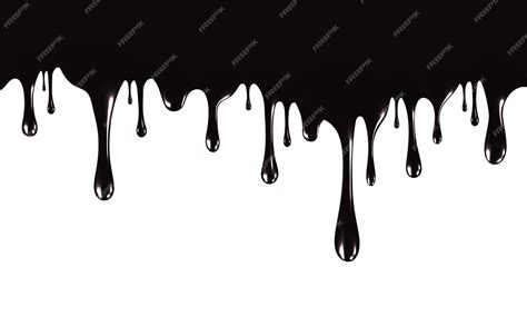 Premium Vector | Realistic black paint drips isolated on a white ...