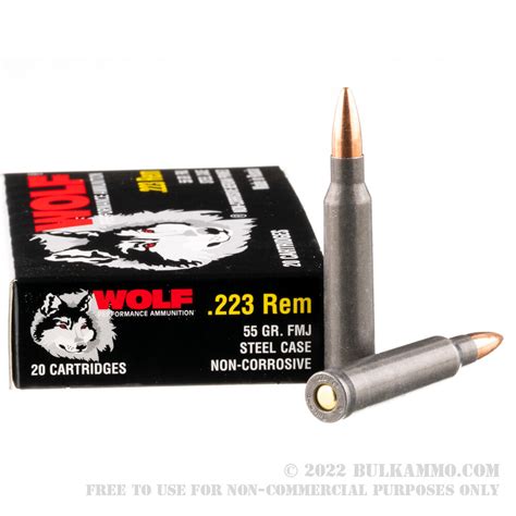 1000 Rounds of .223 Rem Ammo by Wolf Performance - 55gr FMJ For Sale