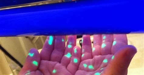 GLOWING GERM HANDS - we used a blacklight to illustrate how germs that ...