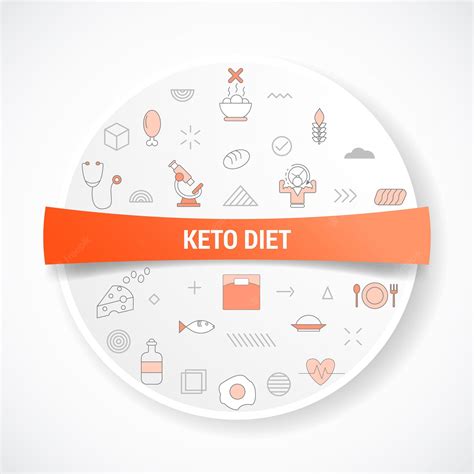 Premium Vector | Keto diet concept with icon concept with round or ...