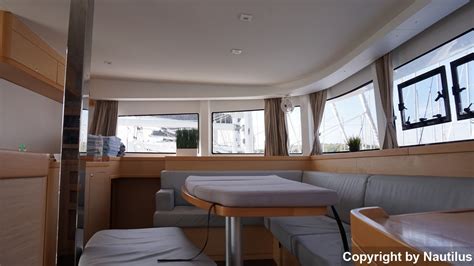 The interior of the sailing catamaran Lagoon 42