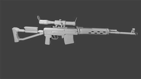 SVD sniper rifle | Blender 3D Model