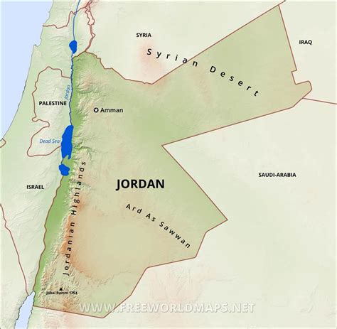 Jordan Physical Map