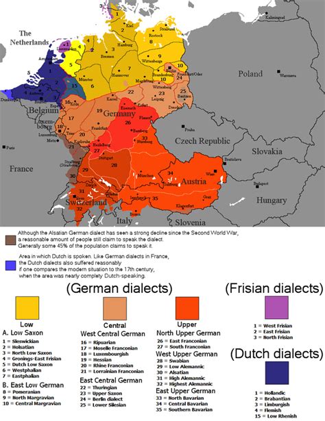 Continental West Germanic dialect continuum: MapPorn | German, Map ...