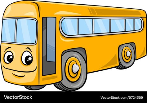 Bus character cartoon Royalty Free Vector Image