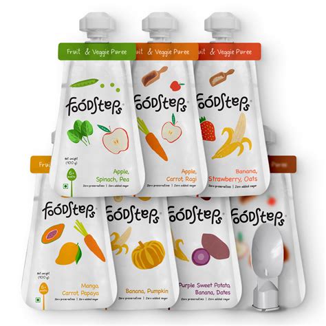 Baby Food for 6 Month+ Baby - Assorted Pack of 7 with Spoon 100g ...